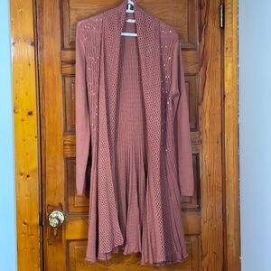Soft Surroundings Pink Long Sweater Size Medium